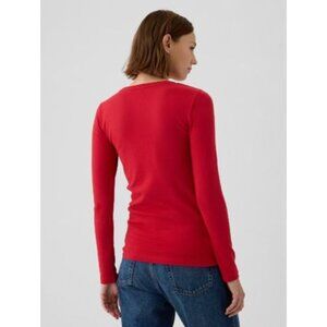 Gap Red Modern Crewneck Long Sleeve T-Shirt XS